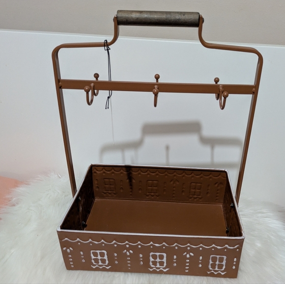 Willow & Riley Rustic Gingerbread Decor Kitchen Caddy Metal Organizer New! - Picture 6 of 12